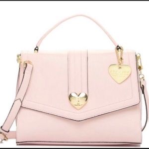 Betsy Johnson Blush Heart Lock Satchel